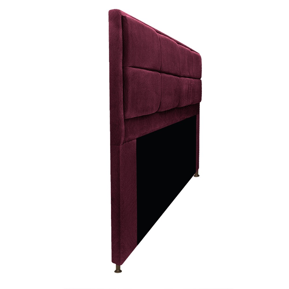 Kit Cabeceira e Calçadeira Munique 195 cm King Size Suede Bordô - Amarena Móveis