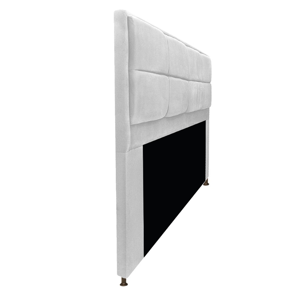 Kit Cabeceira e Calçadeira Munique 195 cm King Size Suede Branco - Amarena Móveis