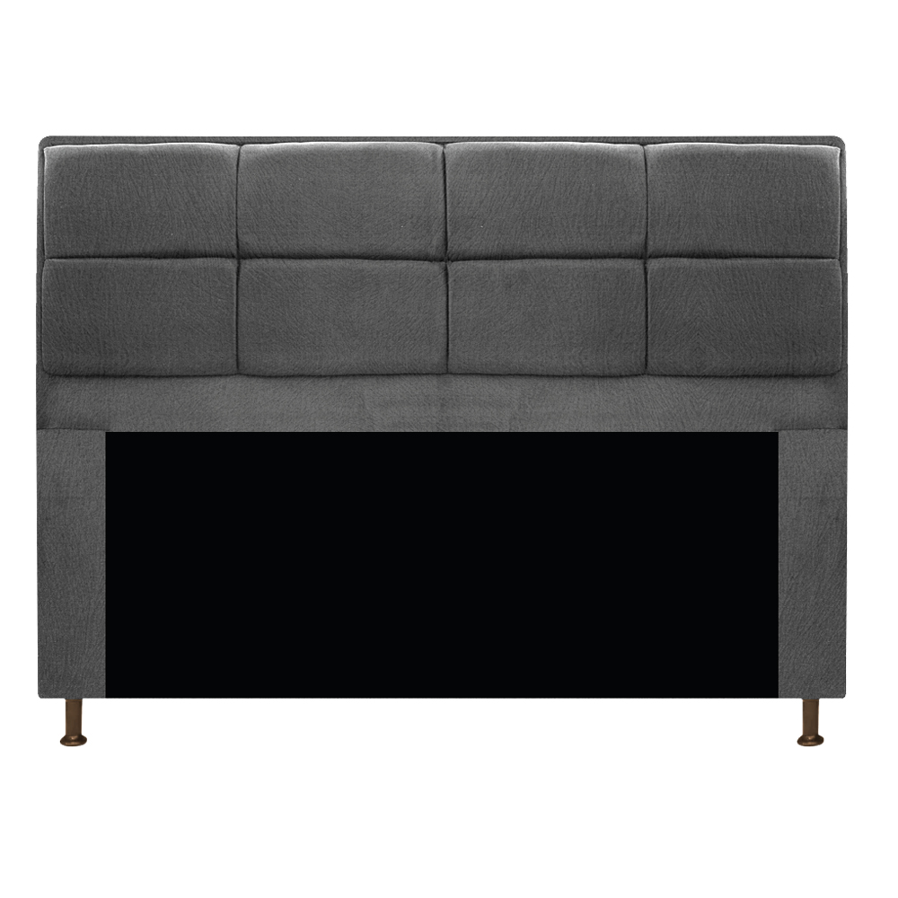 Kit Cabeceira e Calçadeira Munique 195 cm King Size Suede Cinza - Amarena Móveis