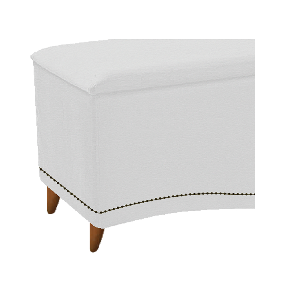 Kit Cabeceira e Calçadeira Yasmim 140 cm Casal Corano Branco - Amarena Móveis