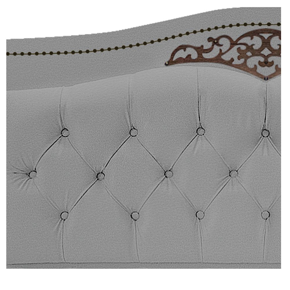 Kit Cabeceira e Calçadeira Yasmim 140 cm Casal Corano Cinza - Amarena Móveis