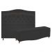 Kit Cabeceira e Calçadeira Yasmim 140 cm Casal Corano Preto - Amarena Móveis