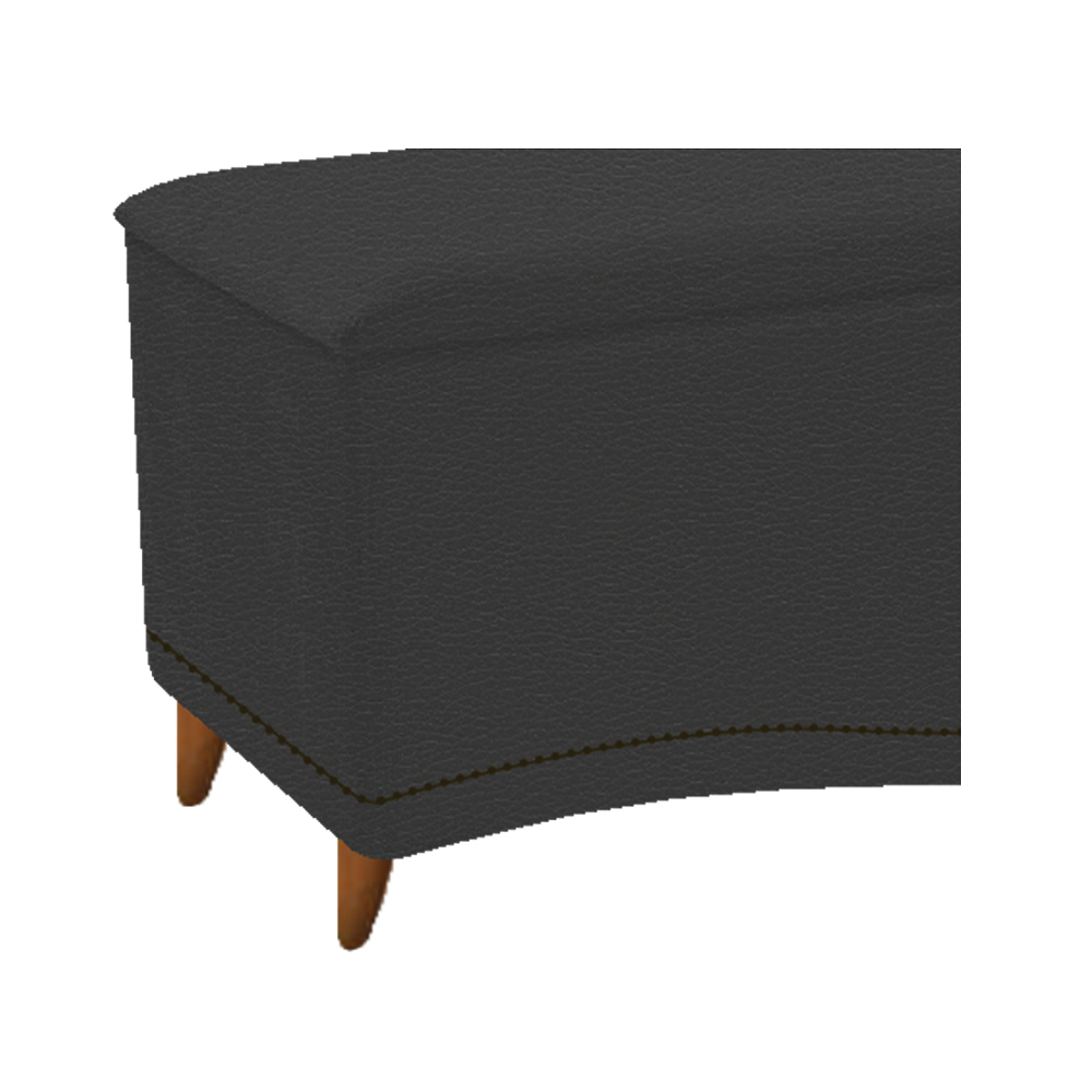 Kit Cabeceira e Calçadeira Yasmim 140 cm Casal Corano Preto - Amarena Móveis