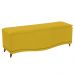 Kit Cabeceira e Calçadeira Yasmim 140 cm Casal Suede Amarelo - Amarena Móveis