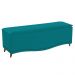 Kit Cabeceira e Calçadeira Yasmim 140 cm Casal Suede Azul Turquesa - Amarena Móveis