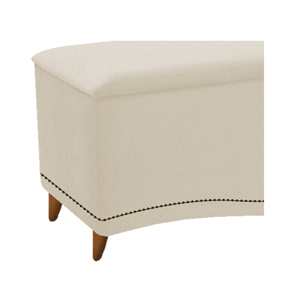 Kit Cabeceira e Calçadeira Yasmim 140 cm Casal Suede Bege - Amarena Móveis