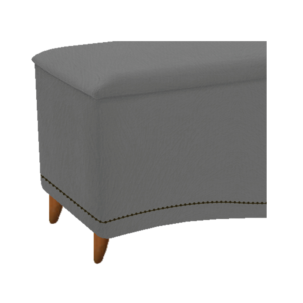 Kit Cabeceira e Calçadeira Yasmim 140 cm Casal Suede Cinza - Amarena Móveis