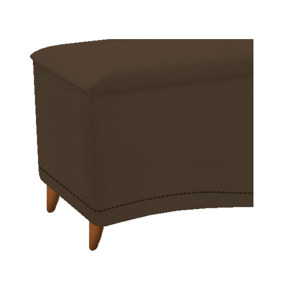 Kit Cabeceira e Calçadeira Yasmim 140 cm Casal Suede Marrom - Amarena Móveis