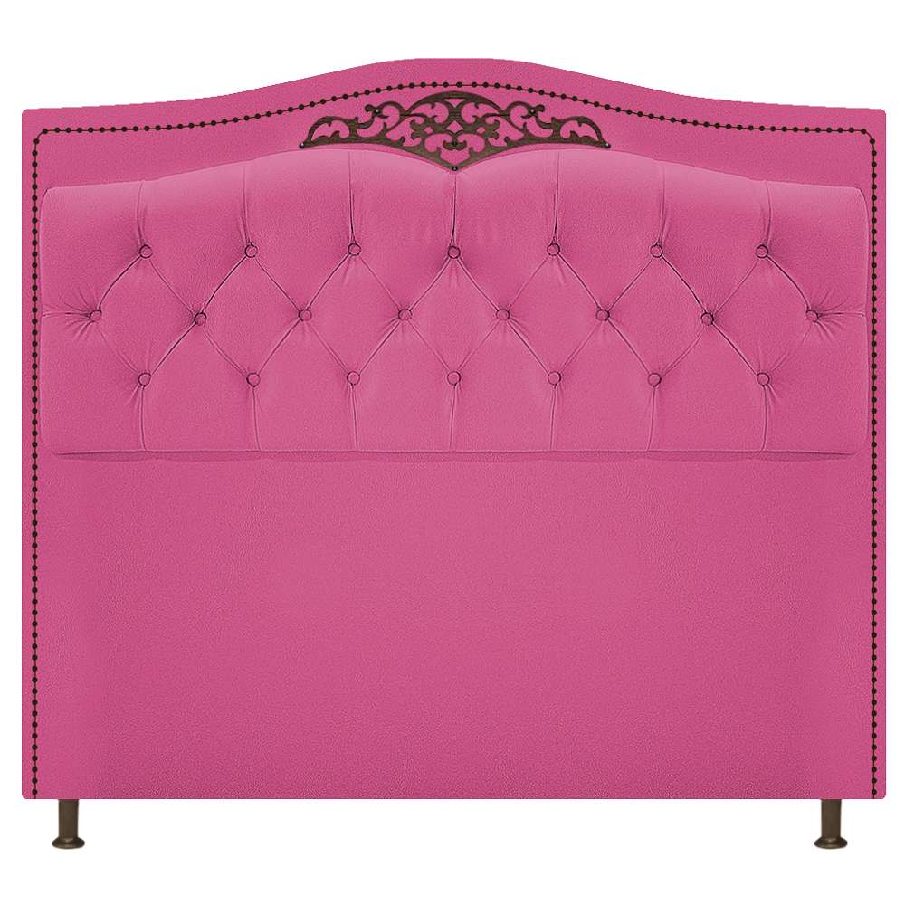 Kit Cabeceira e Calçadeira Yasmim 140 cm Casal Suede Pink - Amarena Móveis