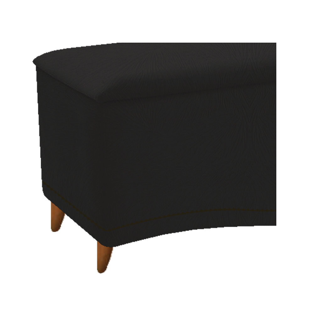 Kit Cabeceira e Calçadeira Yasmim 140 cm Casal Suede Preto - Amarena Móveis