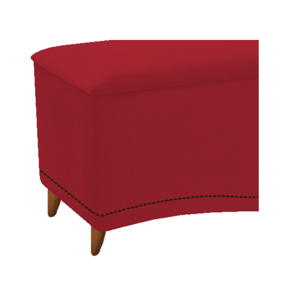 Kit Cabeceira e Calçadeira Yasmim 140 cm Casal Suede Vermelho - Amarena Móveis