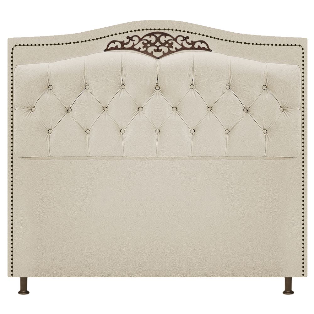 Kit Cabeceira e Calçadeira Yasmim 160 cm Queen Size Corano Bege - Amarena Móveis