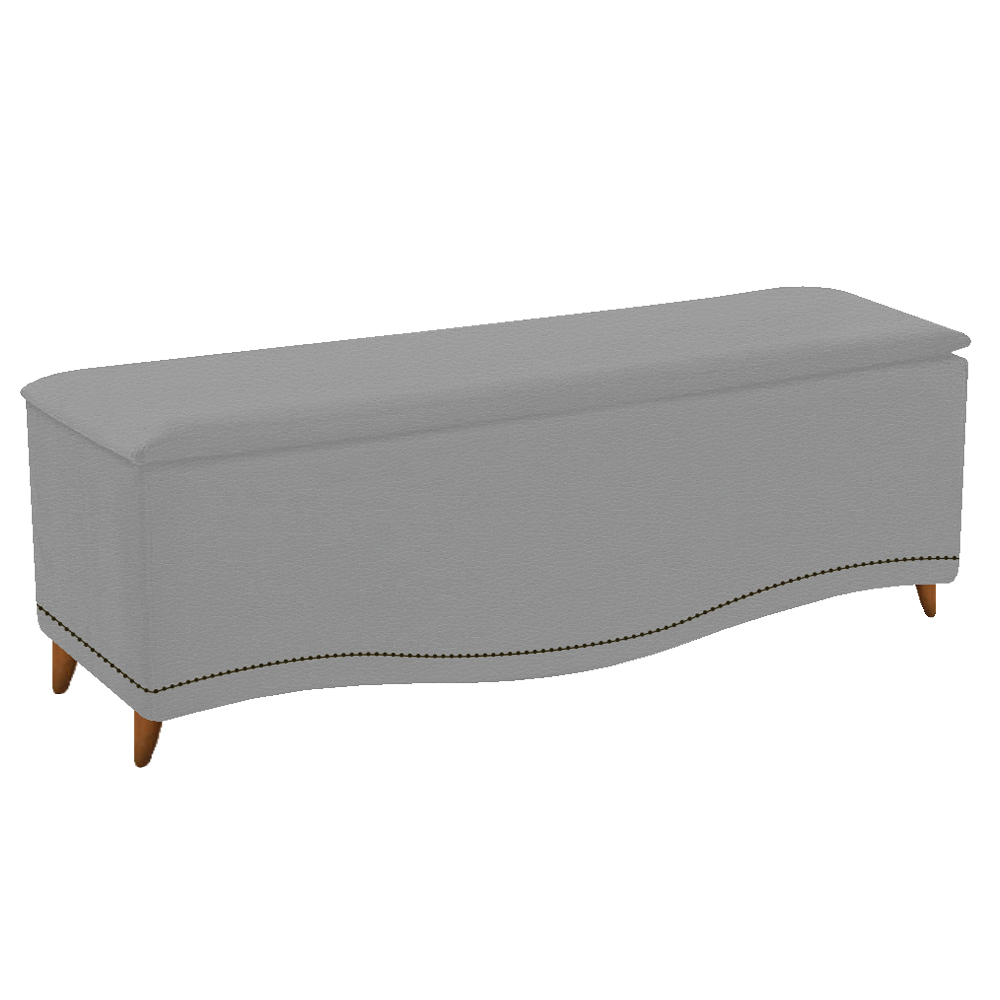 Kit Cabeceira e Calçadeira Yasmim 160 cm Queen Size Corano Cinza - Amarena Móveis