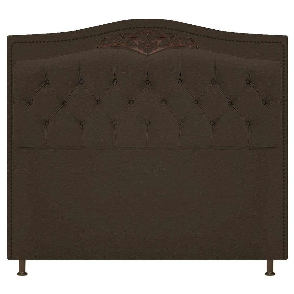 Kit Cabeceira e Calçadeira Yasmim 160 cm Queen Size Corano Marrom - Amarena Móveis