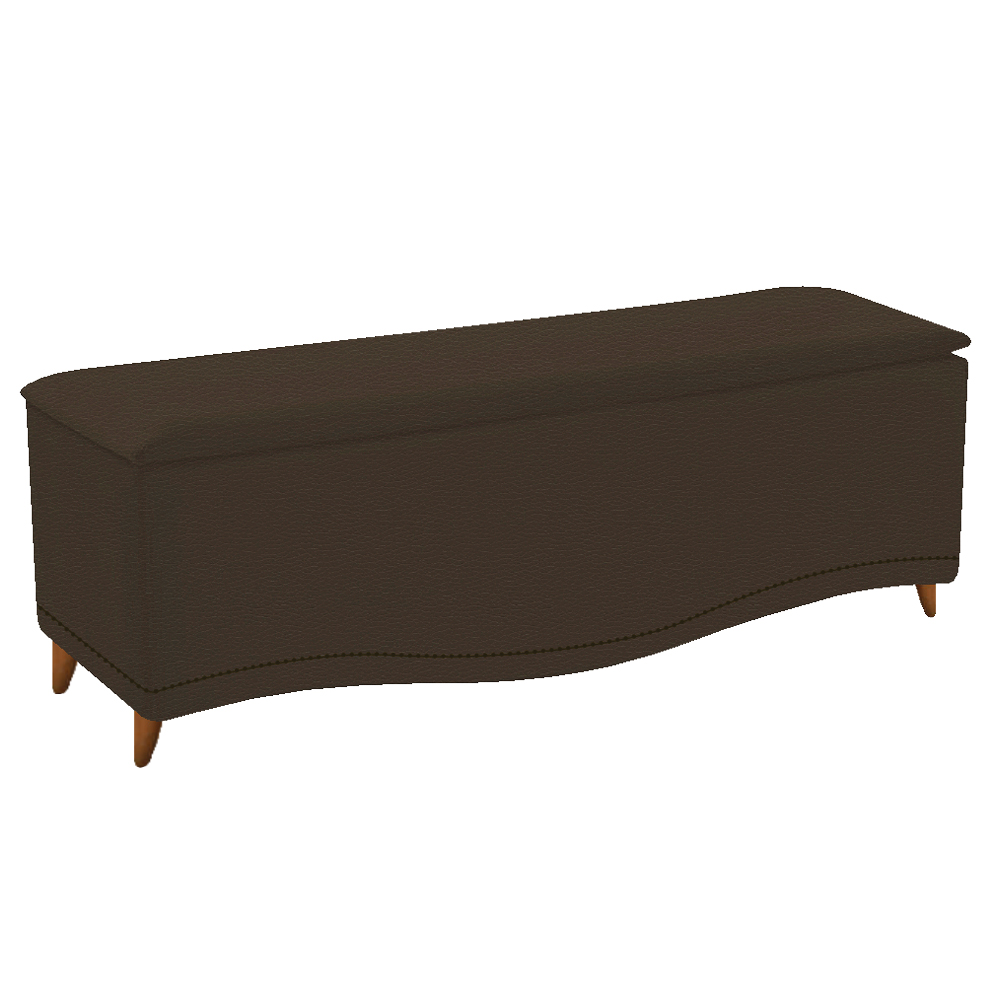 Kit Cabeceira e Calçadeira Yasmim 160 cm Queen Size Corano Marrom - Amarena Móveis