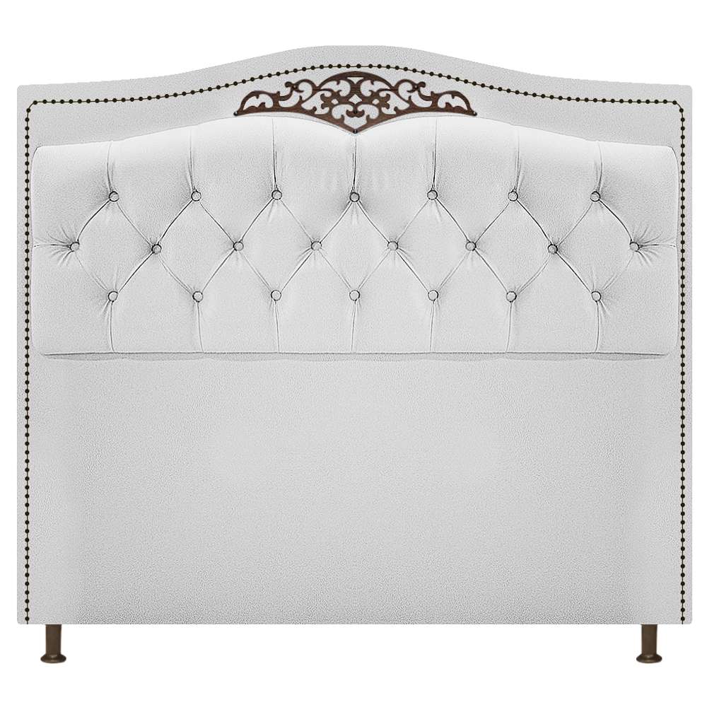 Kit Cabeceira e Calçadeira Yasmim 160 cm Queen Size Suede Branco - Amarena Móveis