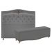 Kit Cabeceira e Calçadeira Yasmim 160 cm Queen Size Suede Cinza - Amarena Móveis