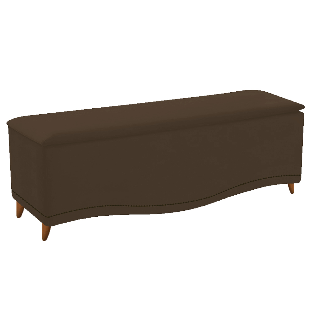 Kit Cabeceira e Calçadeira Yasmim 160 cm Queen Size Suede Marrom - Amarena Móveis