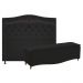 Kit Cabeceira e Calçadeira Yasmim 160 cm Queen Size Suede Preto - Amarena Móveis