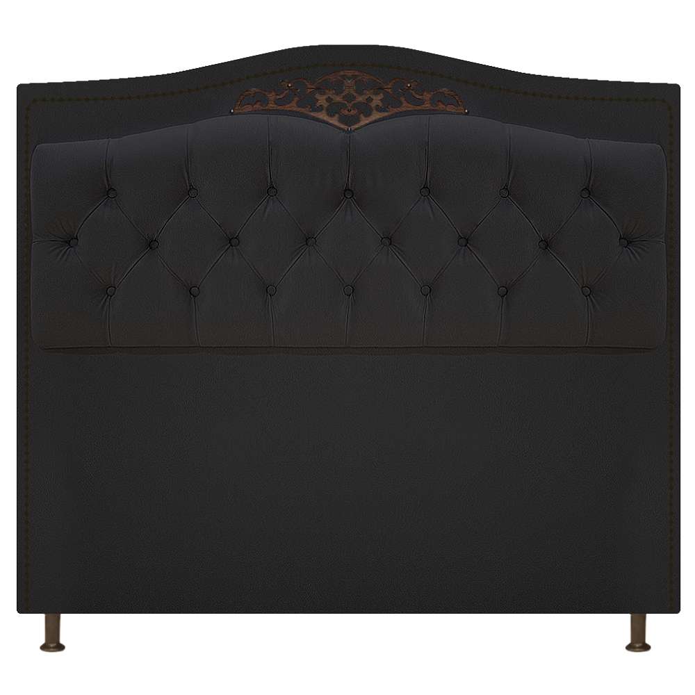Kit Cabeceira e Calçadeira Yasmim 160 cm Queen Size Suede Preto - Amarena Móveis