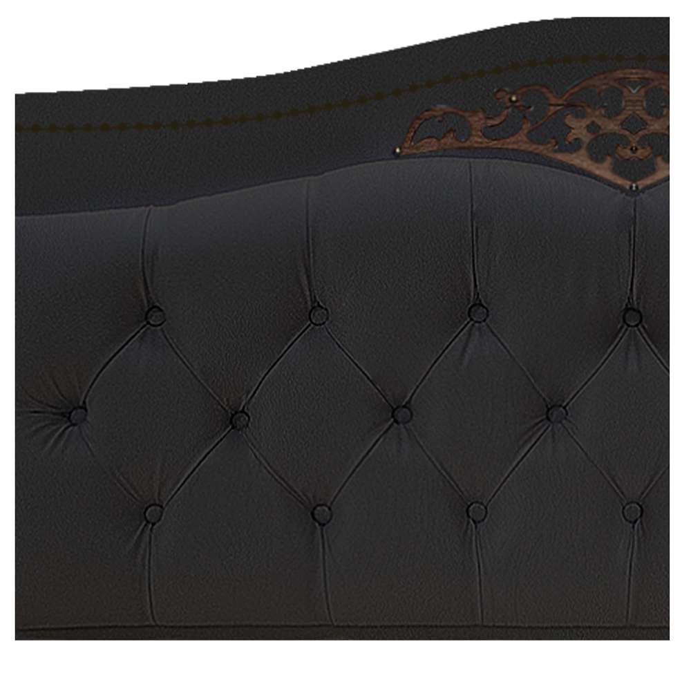 Kit Cabeceira e Calçadeira Yasmim 160 cm Queen Size Suede Preto - Amarena Móveis