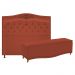 Kit Cabeceira e Calçadeira Yasmim 160 cm Queen Size Suede Terracota - Amarena Móveis