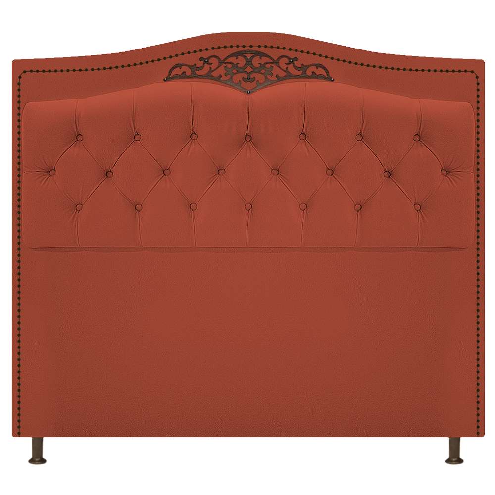 Kit Cabeceira e Calçadeira Yasmim 160 cm Queen Size Suede Terracota - Amarena Móveis