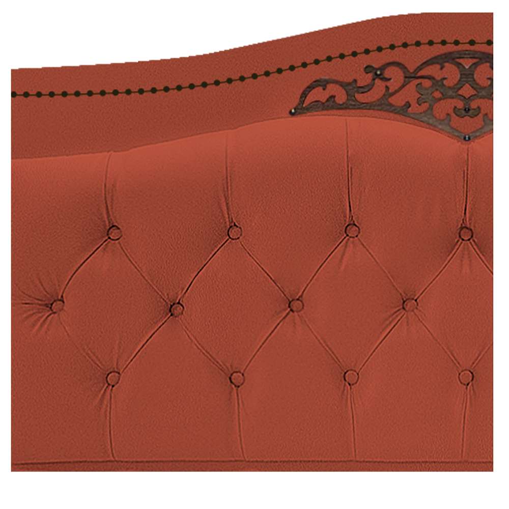 Kit Cabeceira e Calçadeira Yasmim 160 cm Queen Size Suede Terracota - Amarena Móveis