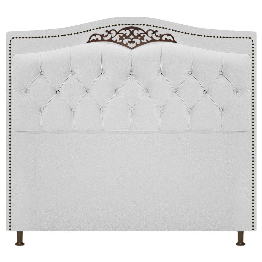 Kit Cabeceira e Calçadeira Yasmim 195 cm King Size Corano Branco - Amarena Móveis