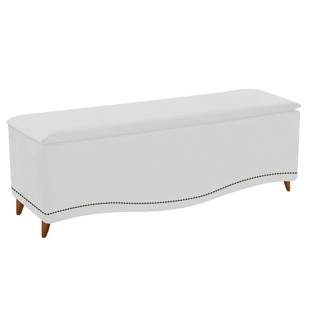 Kit Cabeceira e Calçadeira Yasmim 195 cm King Size Corano Branco - Amarena Móveis