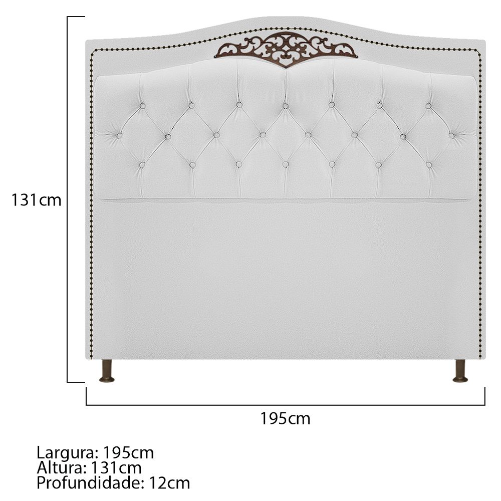 Kit Cabeceira e Calçadeira Yasmim 195 cm King Size Corano Branco - Amarena Móveis