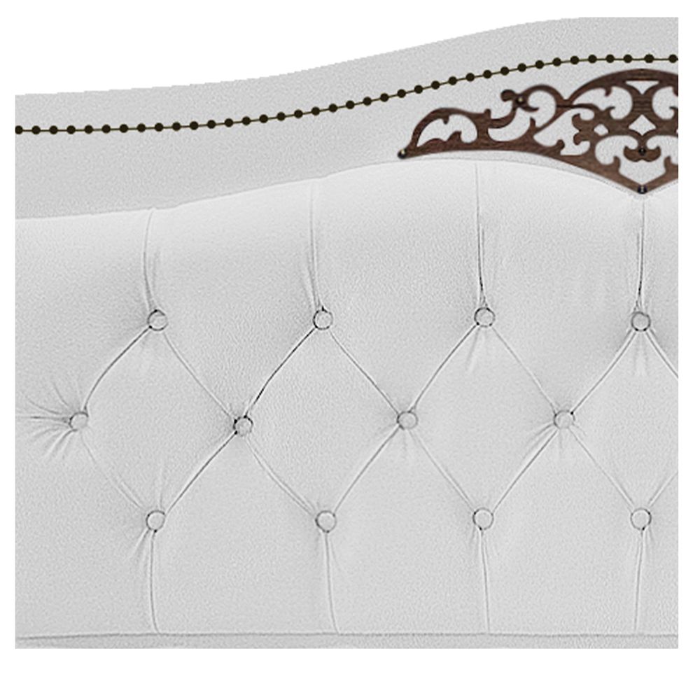 Kit Cabeceira e Calçadeira Yasmim 195 cm King Size Corano Branco - Amarena Móveis