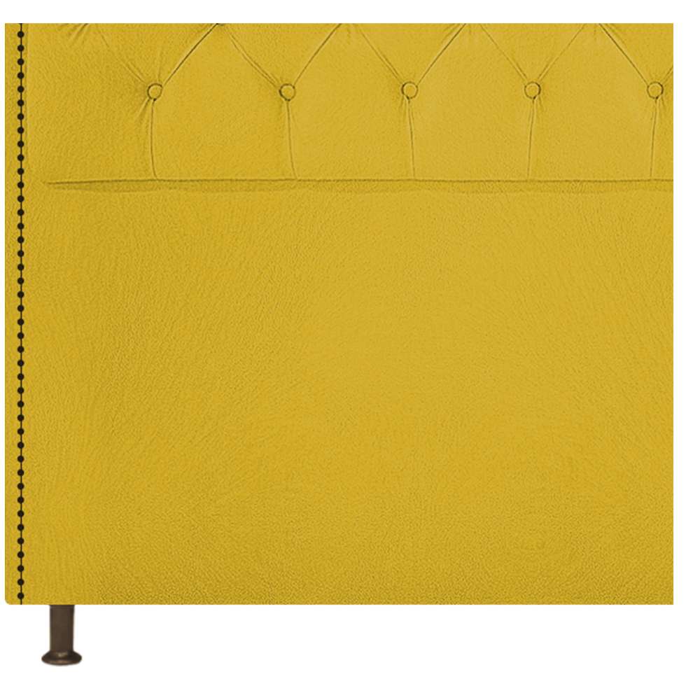 Kit Cabeceira e Calçadeira Yasmim 195 cm King Size Suede Amarelo - Amarena Móveis