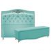 Kit Cabeceira e Calçadeira Yasmim 195 cm King Size Suede Azul Tiffany - Amarena Móveis