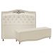 Kit Cabeceira e Calçadeira Yasmim 195 cm King Size Suede Bege - Amarena Móveis