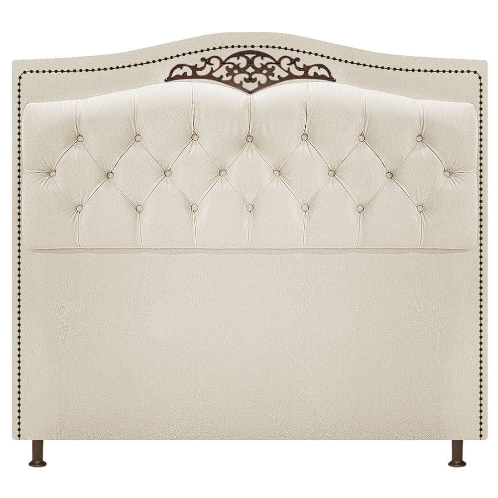 Kit Cabeceira e Calçadeira Yasmim 195 cm King Size Suede Bege - Amarena Móveis