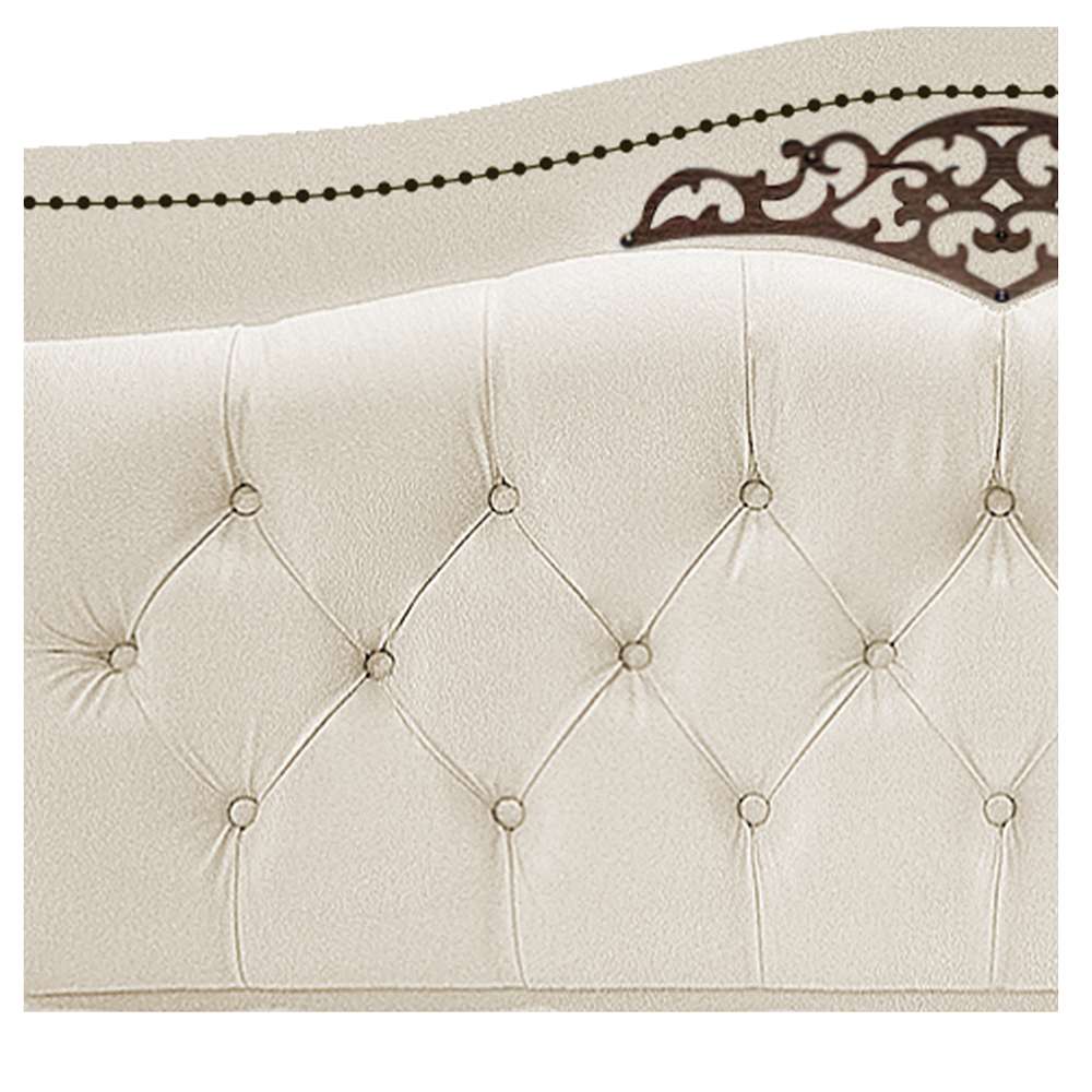 Kit Cabeceira e Calçadeira Yasmim 195 cm King Size Suede Bege - Amarena Móveis