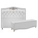 Kit Cabeceira e Calçadeira Yasmim 195 cm King Size Suede Branco - Amarena Móveis