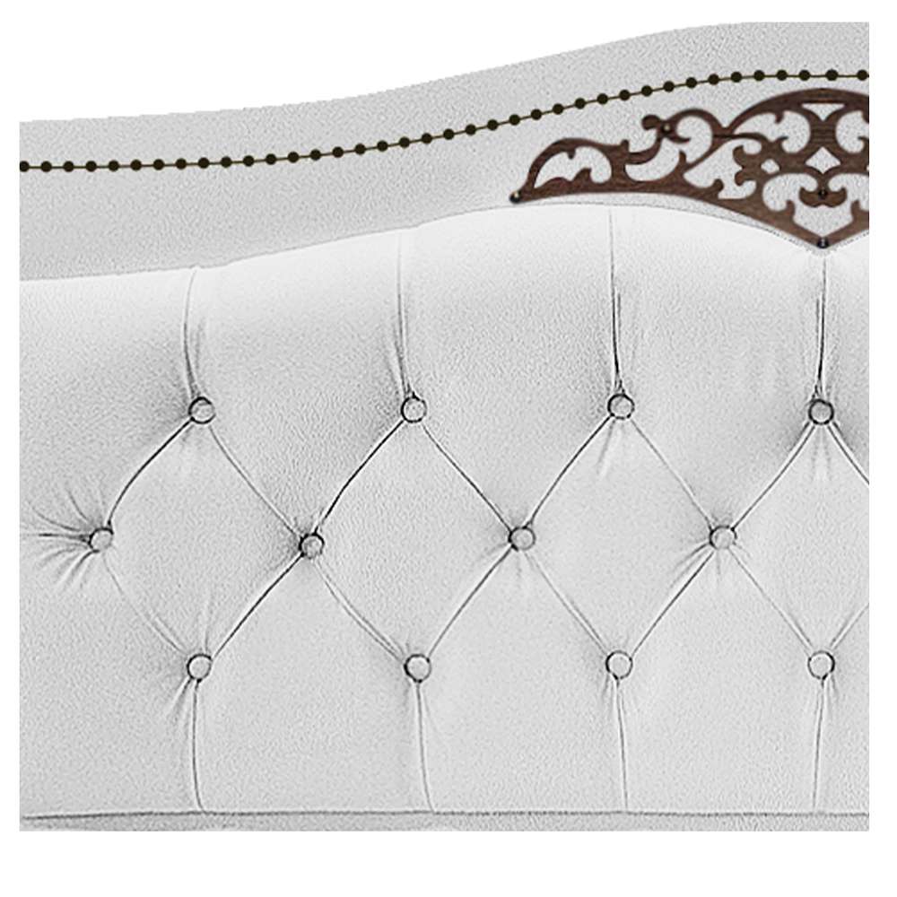 Kit Cabeceira e Calçadeira Yasmim 195 cm King Size Suede Branco - Amarena Móveis