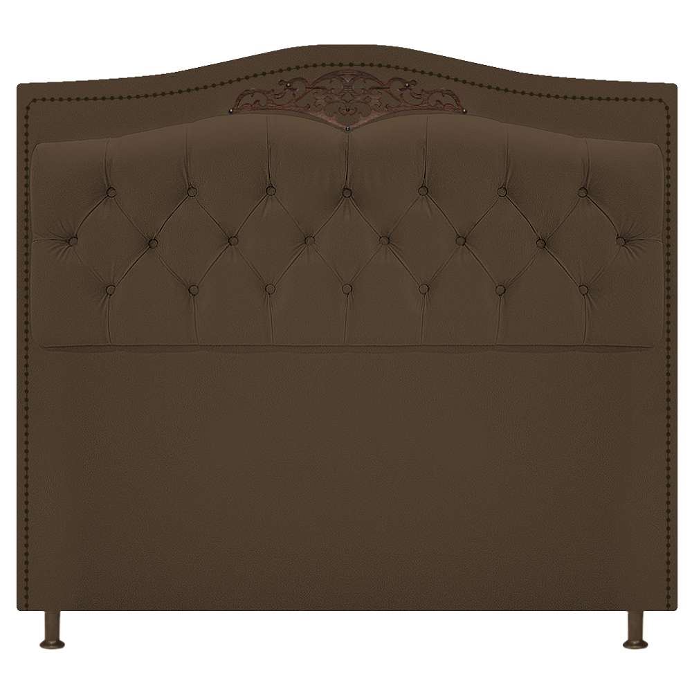 Kit Cabeceira e Calçadeira Yasmim 195 cm King Size Suede Marrom - Amarena Móveis