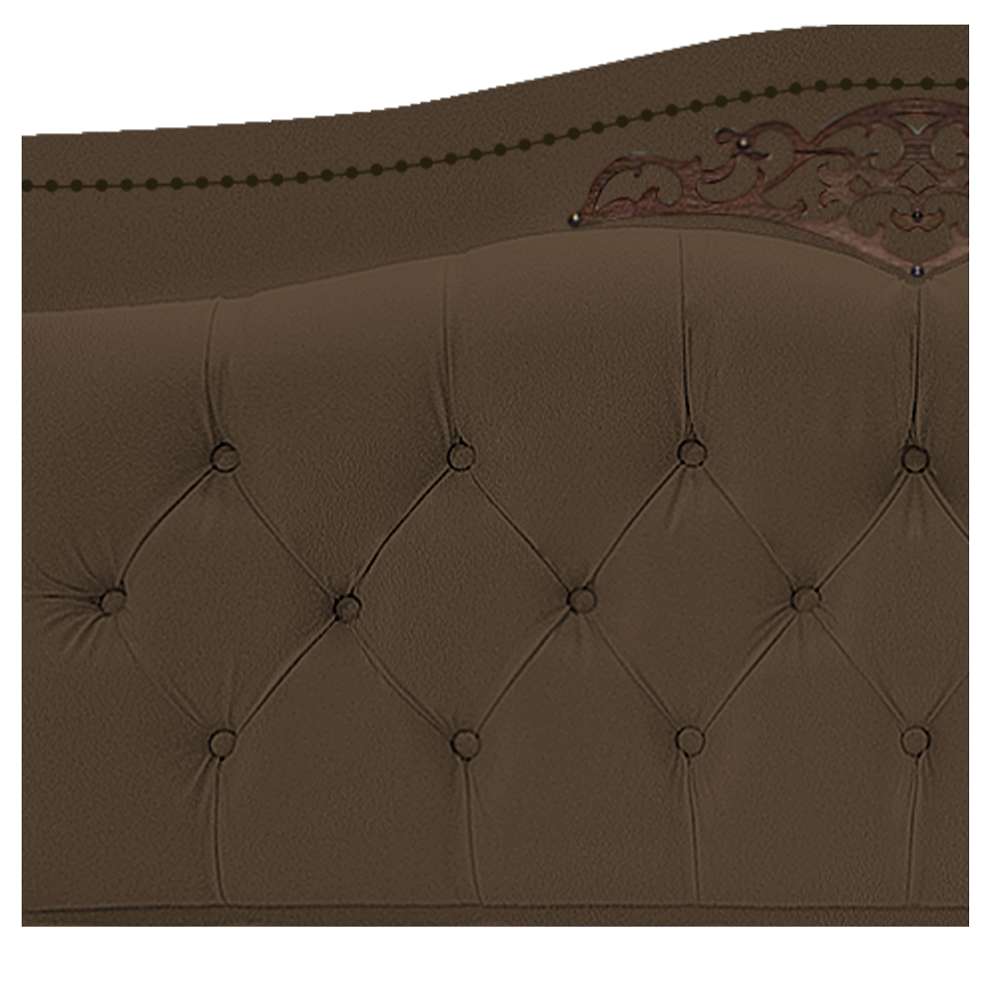 Kit Cabeceira e Calçadeira Yasmim 195 cm King Size Suede Marrom - Amarena Móveis