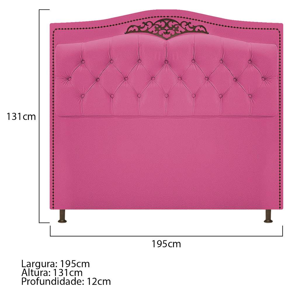 Kit Cabeceira e Calçadeira Yasmim 195 cm King Size Suede Pink - Amarena Móveis