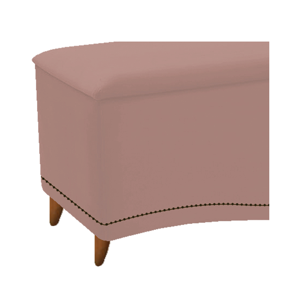 Kit Cabeceira e Calçadeira Yasmim 195 cm King Size Suede Rosê - Amarena Móveis
