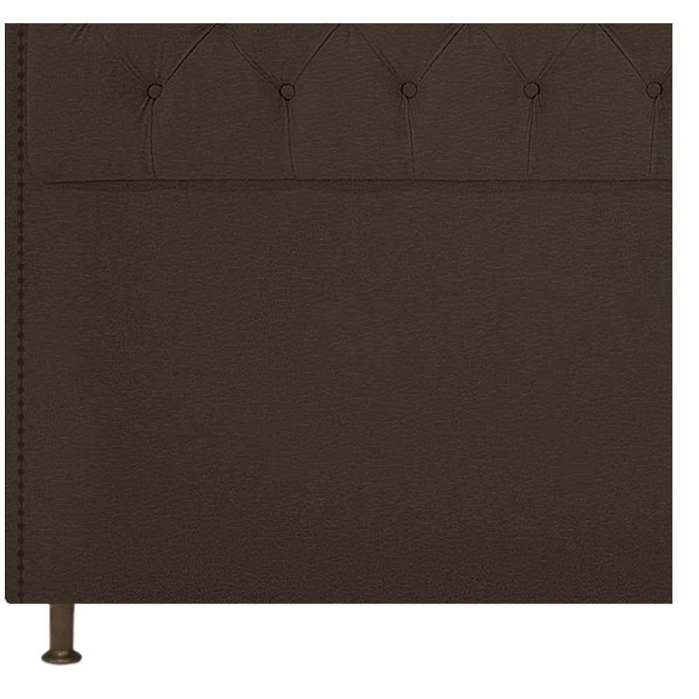 Kit Cabeceira e Calçadeira Yasmim 90 cm Solteiro Corano Marrom - Amarena Móveis