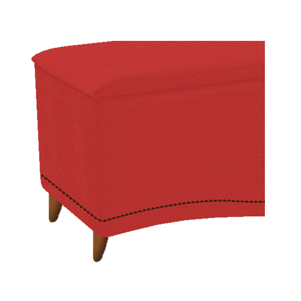 Kit Cabeceira e Calçadeira Yasmim 90 cm Solteiro Corano Vermelho - Amarena Móveis