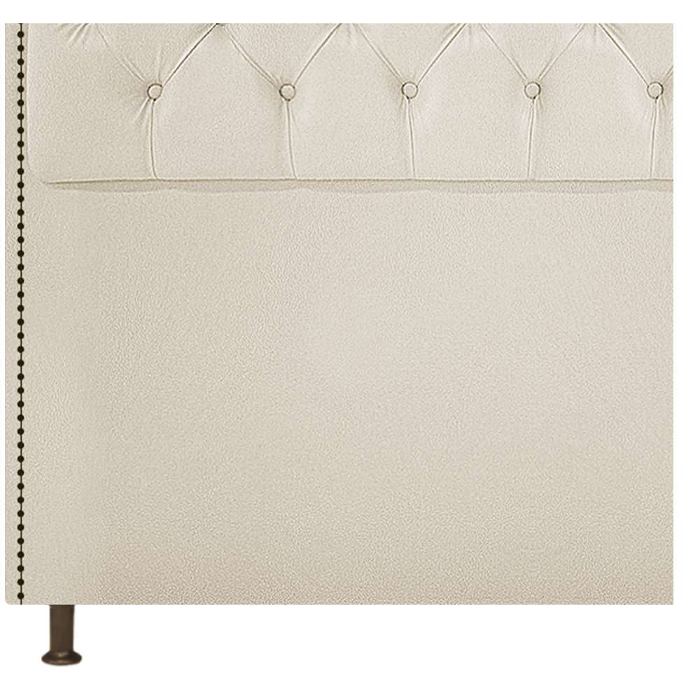 Kit Cabeceira e Calçadeira Yasmim 90 cm Solteiro Suede Bege - Amarena Móveis
