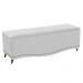 Kit Cabeceira e Calçadeira Yasmim 90 cm Solteiro Suede Branco - Amarena Móveis