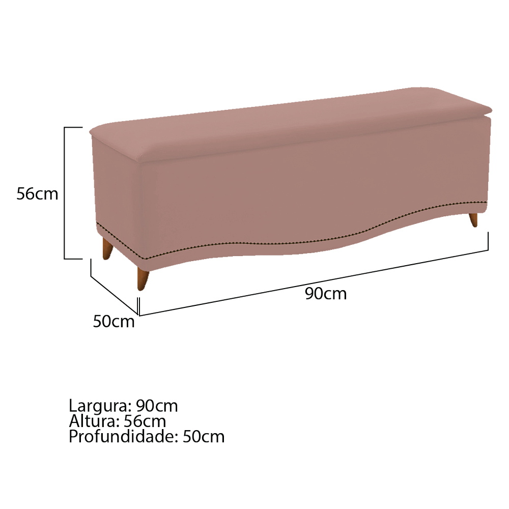 Kit Cabeceira e Calçadeira Yasmim 90 cm Solteiro Suede Rosê - Amarena Móveis