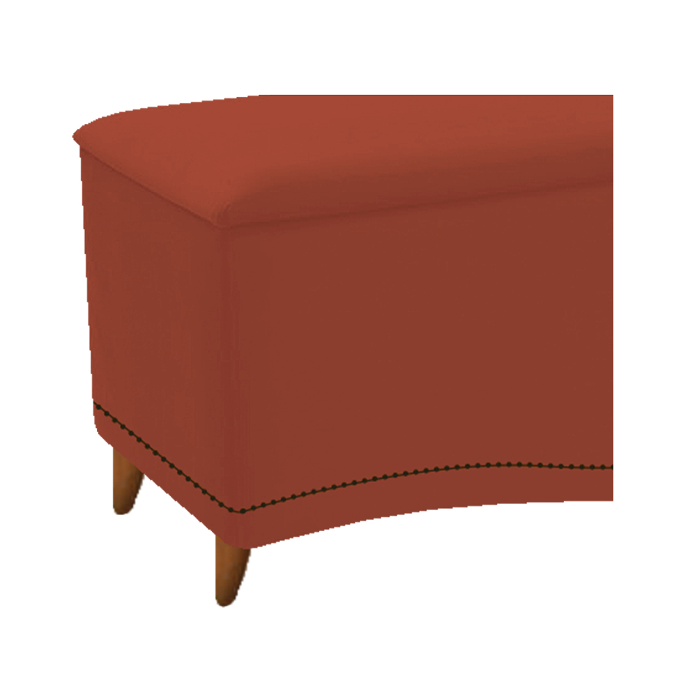 Kit Cabeceira e Calçadeira Yasmim 90 cm Solteiro Suede Terracota - Amarena Móveis