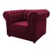 Kit Poltrona e Namoradeira Chesterfield Ana Suede Bordô - Amarena Móveis